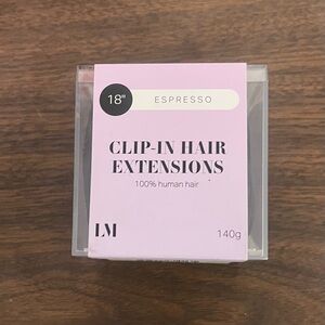 LM Locks & Mane Clip In Hair Extensions 18 Inch 100% Human Hair Espresso